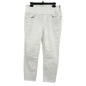 SPANX size 31 signature cropped white pants‎ side zip closure with pockets